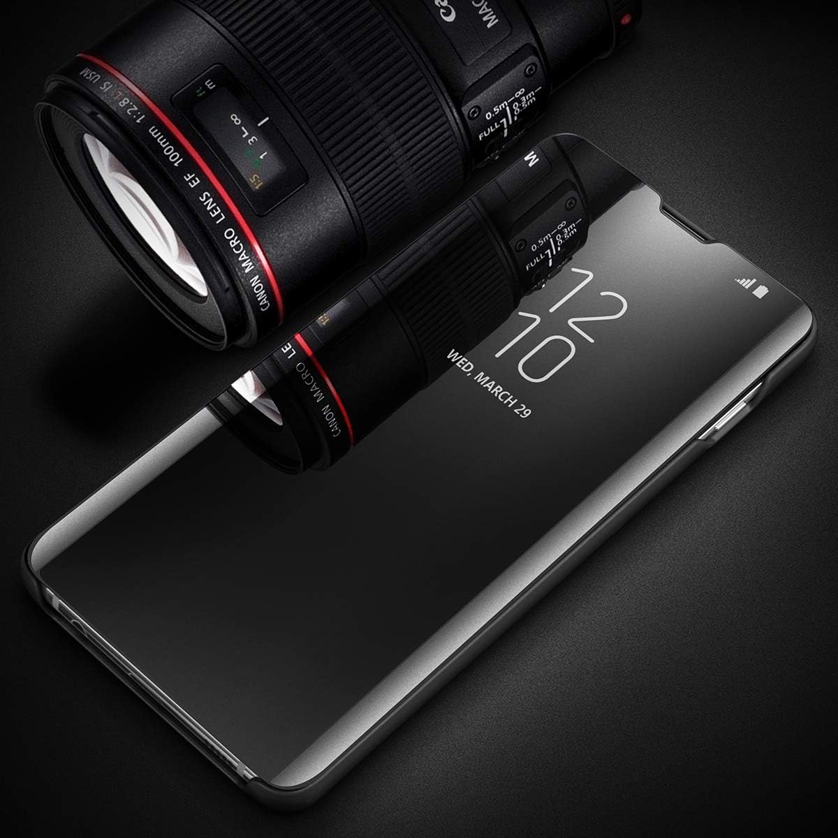 AICase Galaxy S10 Smart Sleep/Wake Up Function, Mirror Full Protective Flip Cover with Kickstand