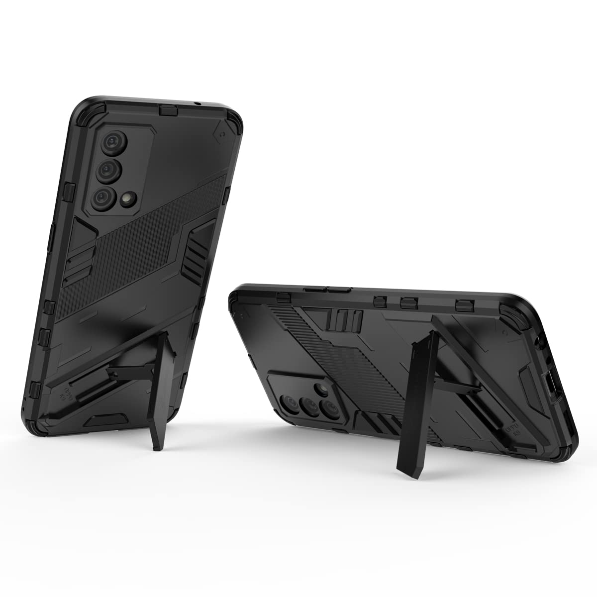 Bibercas Military Armor Level Shockproof TPU Bumper Kickstand Case With 2 Screen Protectors for Oppo K9