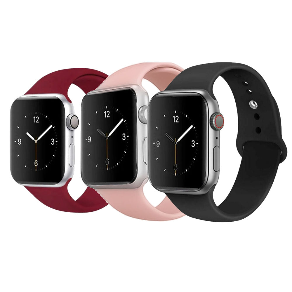 Bright Sports Silicone Watch Strap for Apple Watch - (3 Pack)