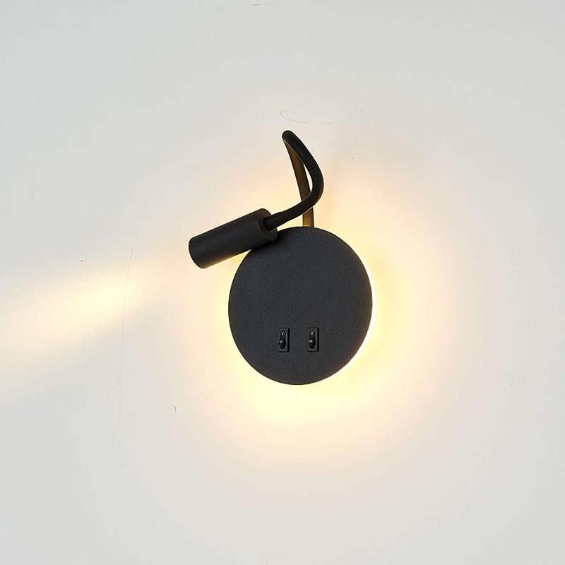 Budbuddy 11W LED Reading Lights with Switch Modern Bedside Lamps Black