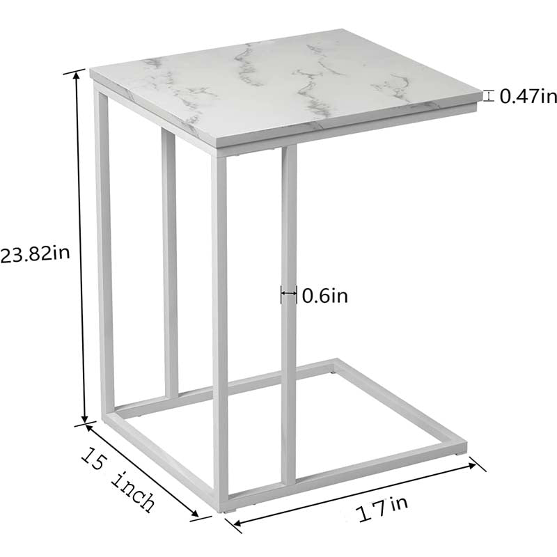 HOME BI Sofa Side Table C-Shaped End Table,for Coffee Snack Laptop Holder