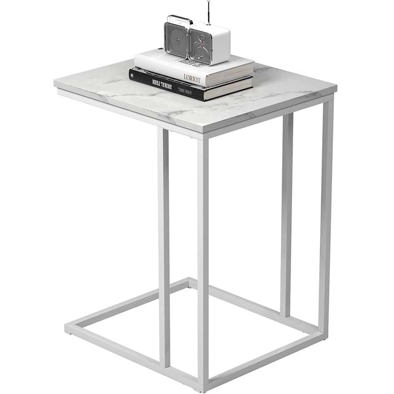 HOME BI Sofa Side Table C-Shaped End Table,for Coffee Snack Laptop Holder