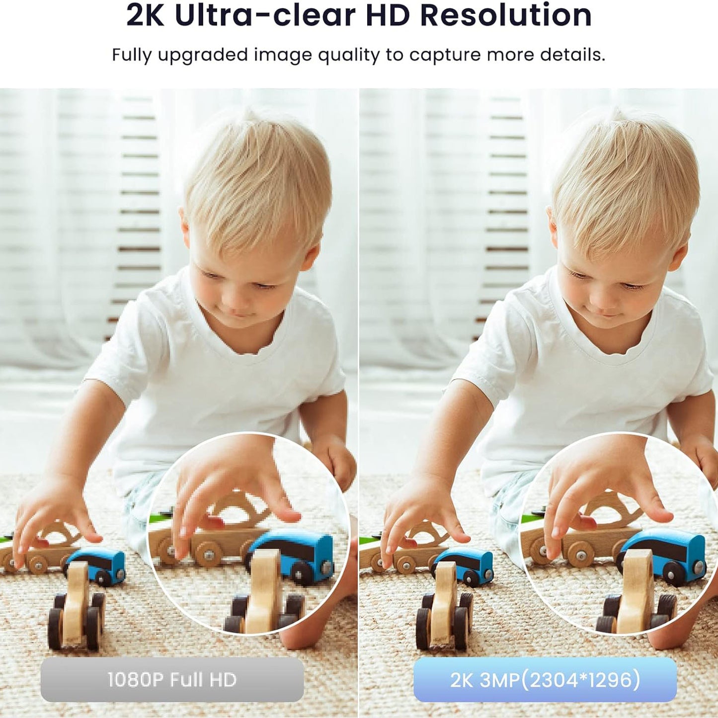 GALAYOU 2K WiFi Indoor Home Security Cameras with Two-Way Audio - G7 - 2 Pack