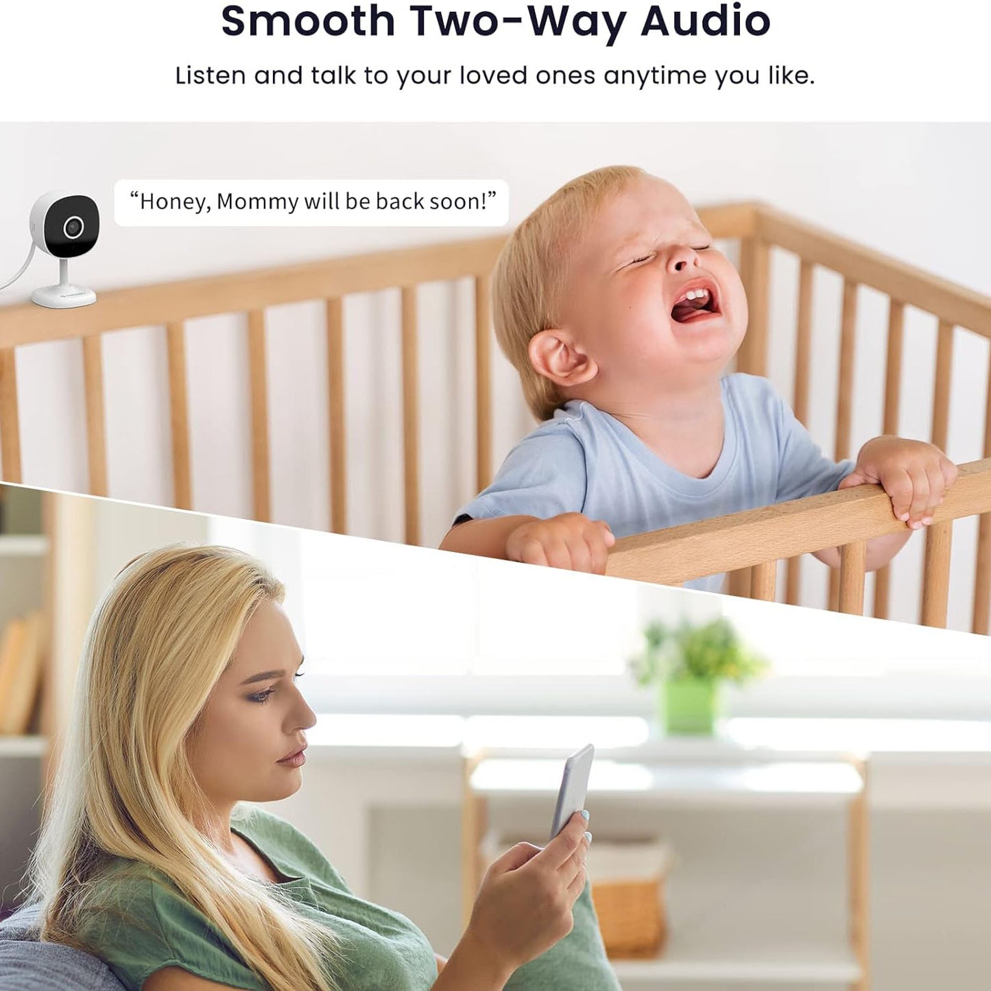 GALAYOU 2K WiFi Indoor Home Security Cameras with Two-Way Audio - G7 - 2 Pack