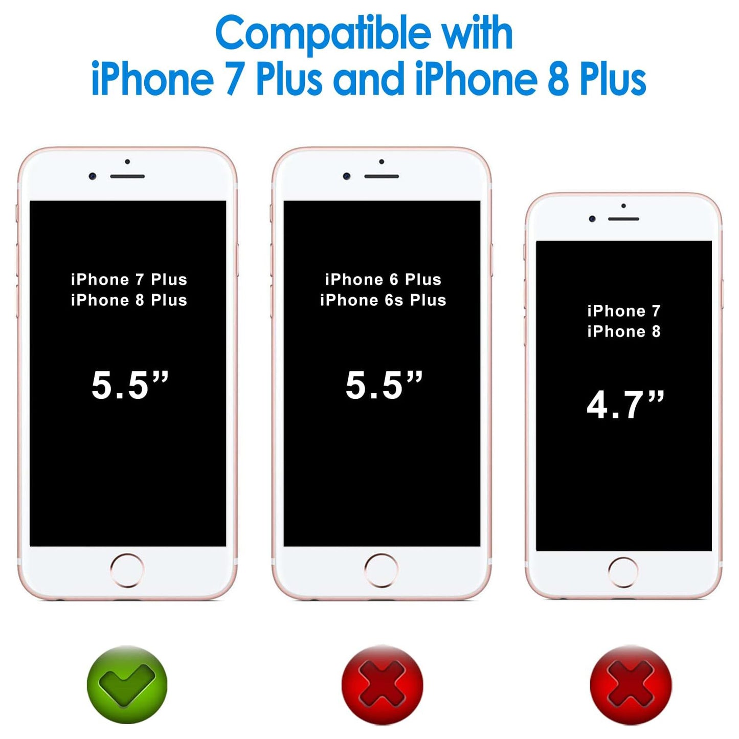 JETech Case for iPhone 8 Plus/ iPhone 7 Plus 5.5-Inch, Anti-Scratch, Shock-Absorption Bumper Cover, Clear Navy
