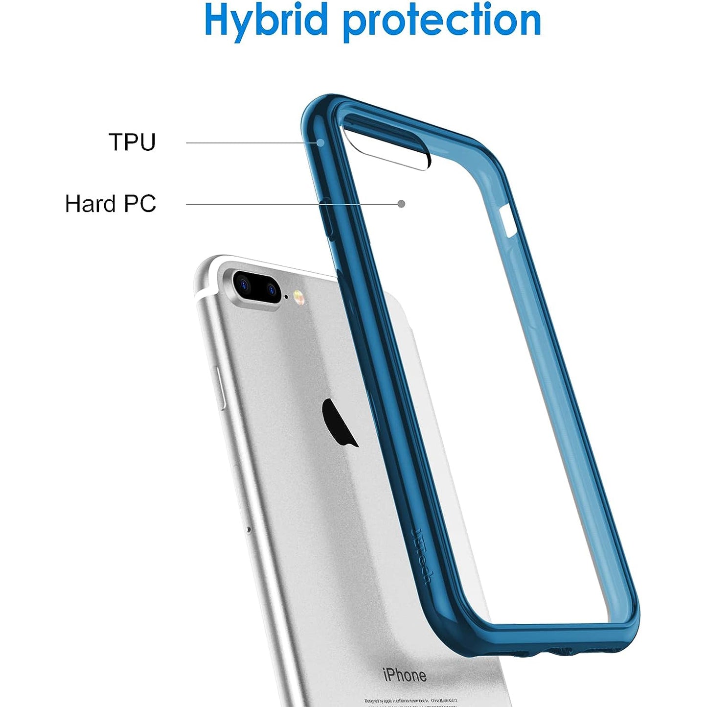 JETech Case for iPhone 8 Plus/ iPhone 7 Plus 5.5-Inch, Anti-Scratch, Shock-Absorption Bumper Cover, Clear Navy