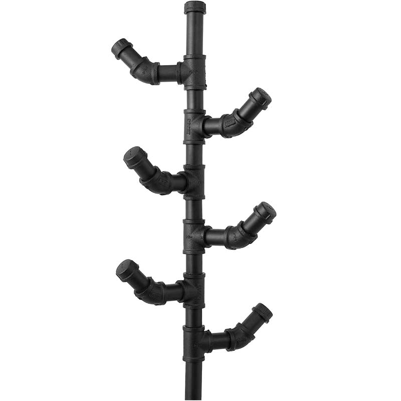 MERJULAN 67-Inch Industrial Black Metal Pipe 6-Hook Coat Stand