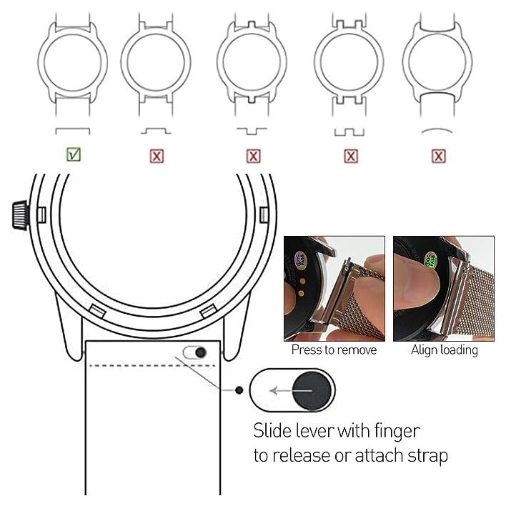 Microwear Watch Strap,20mm Replacement Stainless Steel Metal Mesh Band