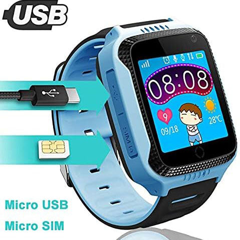 PTHTECHUS GPS Tracker Smartwatch, 1.37'' LED Touch Digital Camera Kids Watch