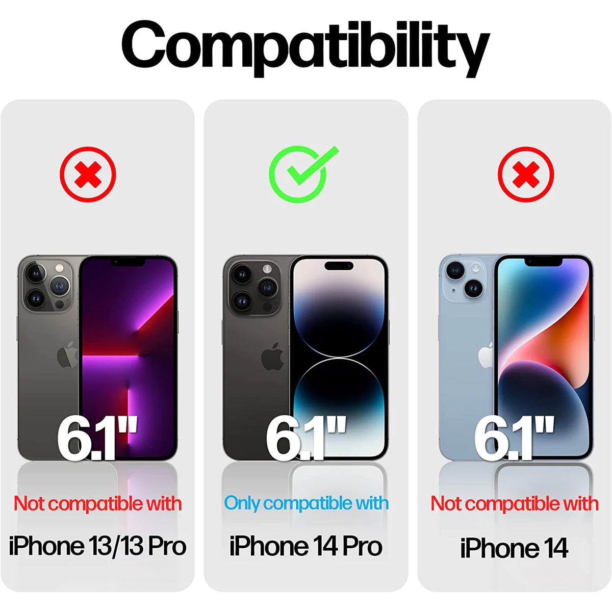 Power Theory Tempered Glass Privacy Screen Protector For iPhone 14 Pro 6.1"