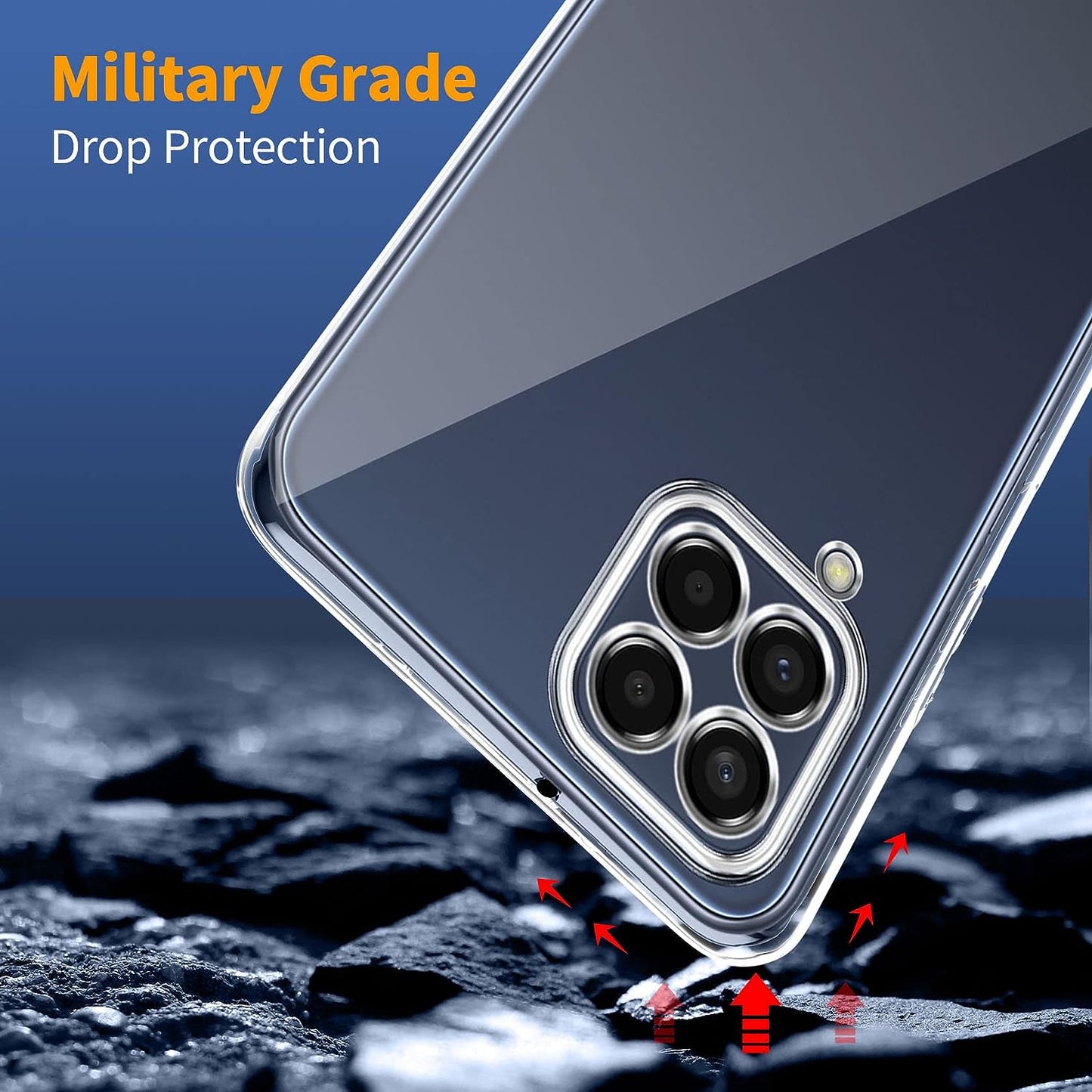 Qasyfanc Crystal Clear Case For Samsung Galaxy M53 5G, Camera Protection Case with 2 Protectors