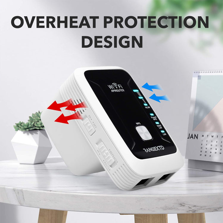 RANGEXTD WiFi Extender with Ethernet Port 300mbps, 2.4 GHz Wireless Repeater WiFi Signal Booster