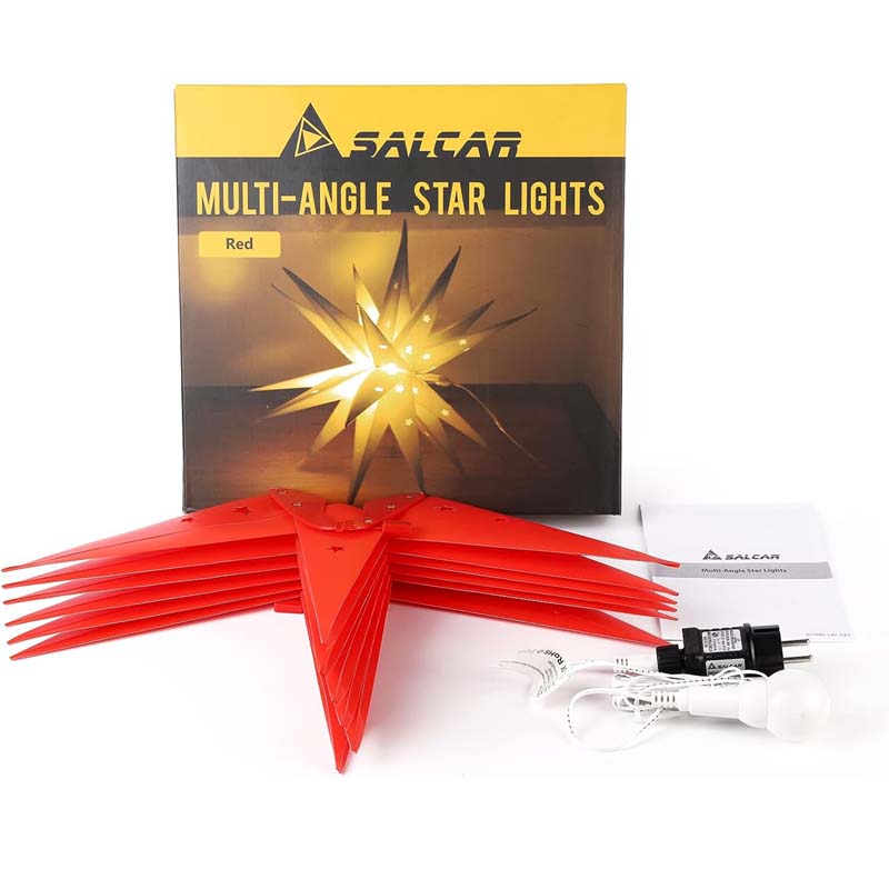 SALCAR 60 cm 3D Luminous Star Outdoor LED Star Illuminated Window Advent