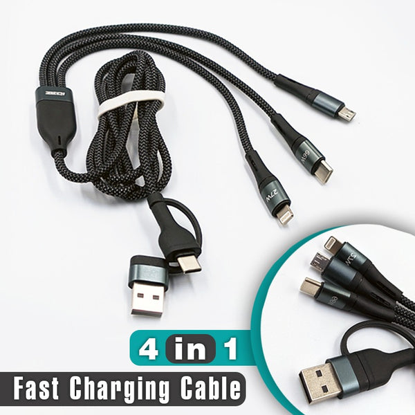 ZEQI 4 in 1 Data Cable 66w Supported Super-Fast Charging Cable - (4FT)