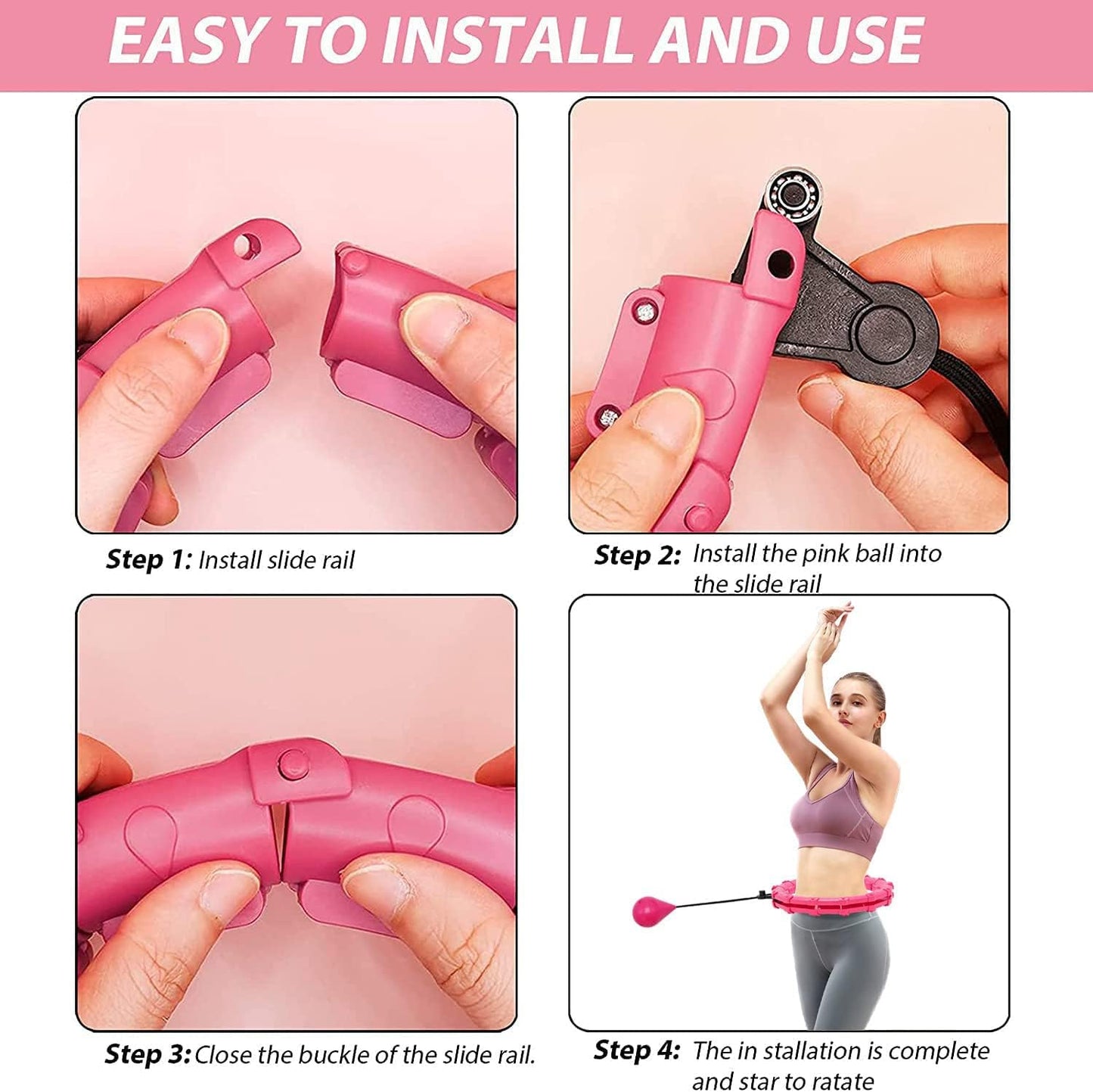 cotton yangda Weighted Smart Hula Hoop With Auto-Spinning Hoop Detachable Knots Abdomen Fitness Weight Loss Massage