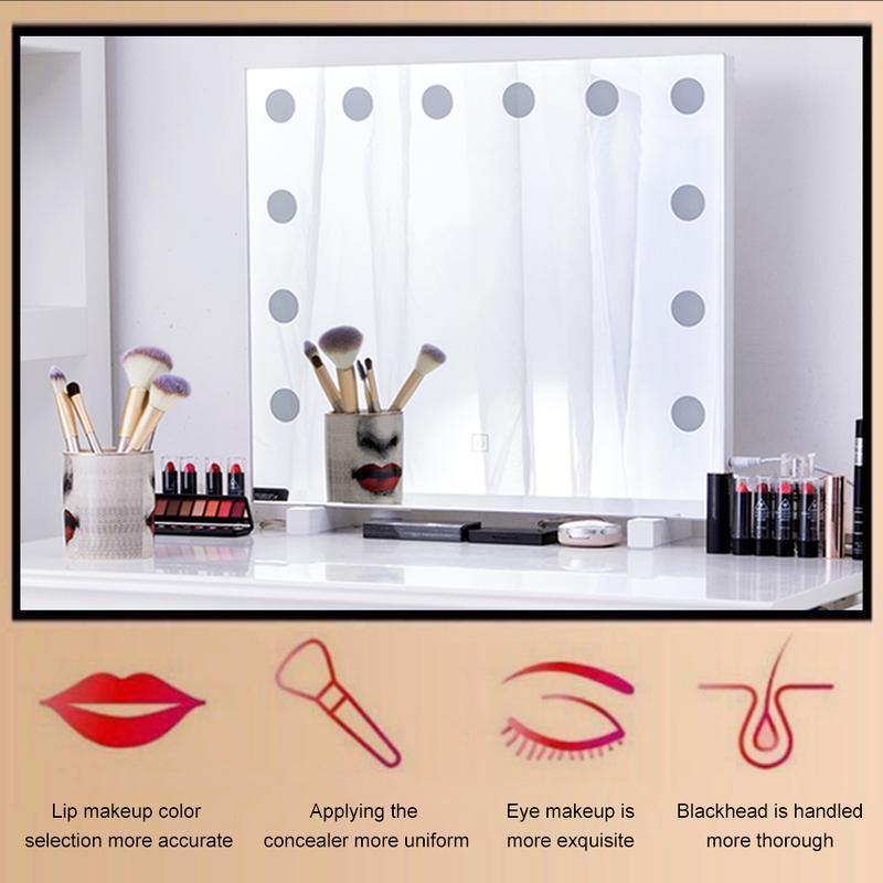 Chende Makeup Mirror Lighted with 12 LED Dimmable Bulbs | Model: HLM5040 - DealsnLots
