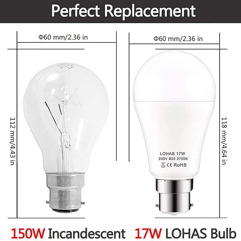 LOHAS A60 17W B22 LED Warm White Bulb (Pack 4) - DealsnLots