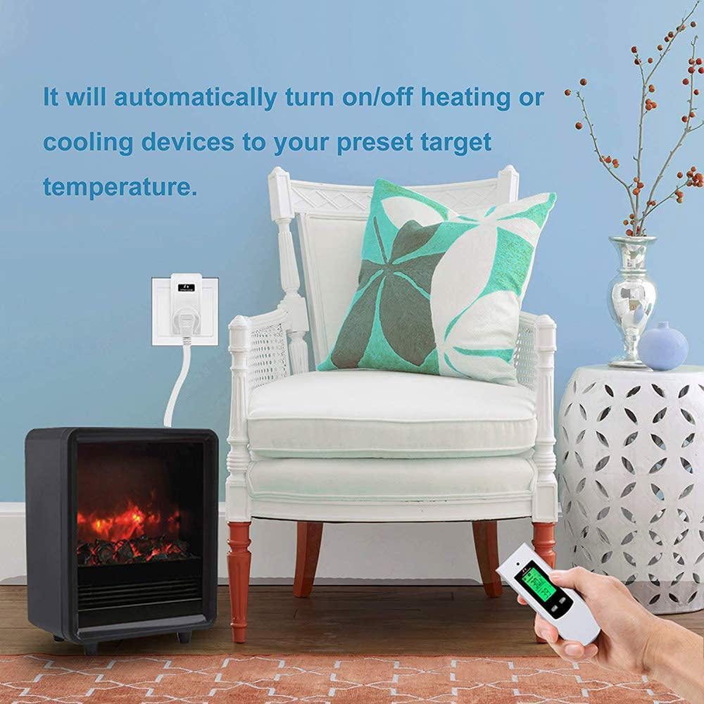 NASHONE Wireless Thermostat RF Plug Digital Temperature Controller 3680W - DealsnLots