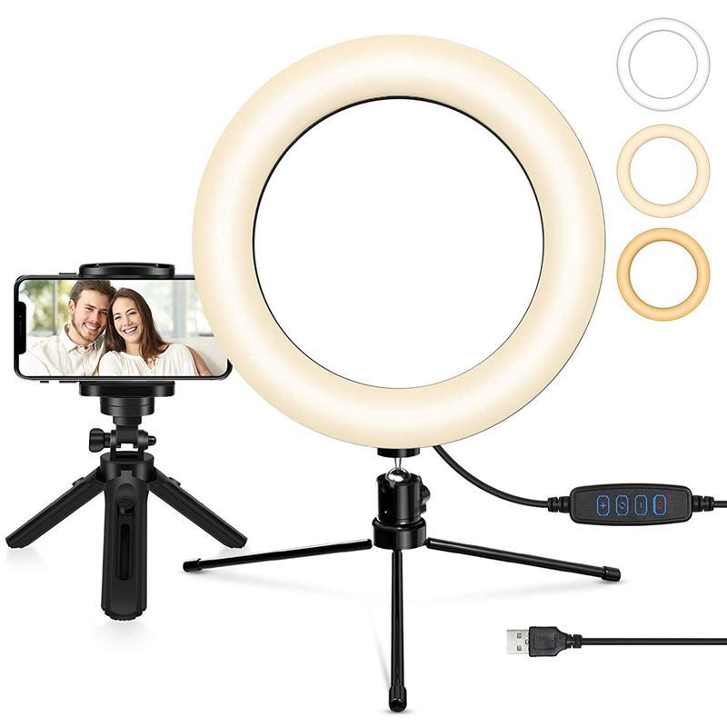 SEBIDER 8" LED Selfie Ring Light | 3 Modes & 13 Brightness | Model: BG108A - DealsnLots