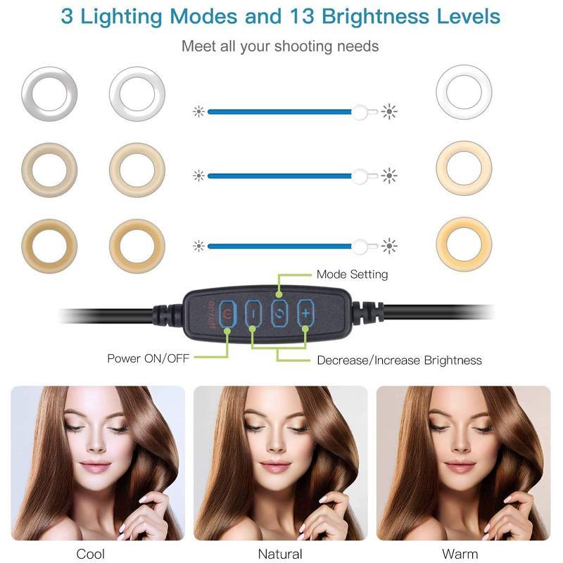 SEBIDER 8" LED Selfie Ring Light | 3 Modes & 13 Brightness | Model: BG108A - DealsnLots