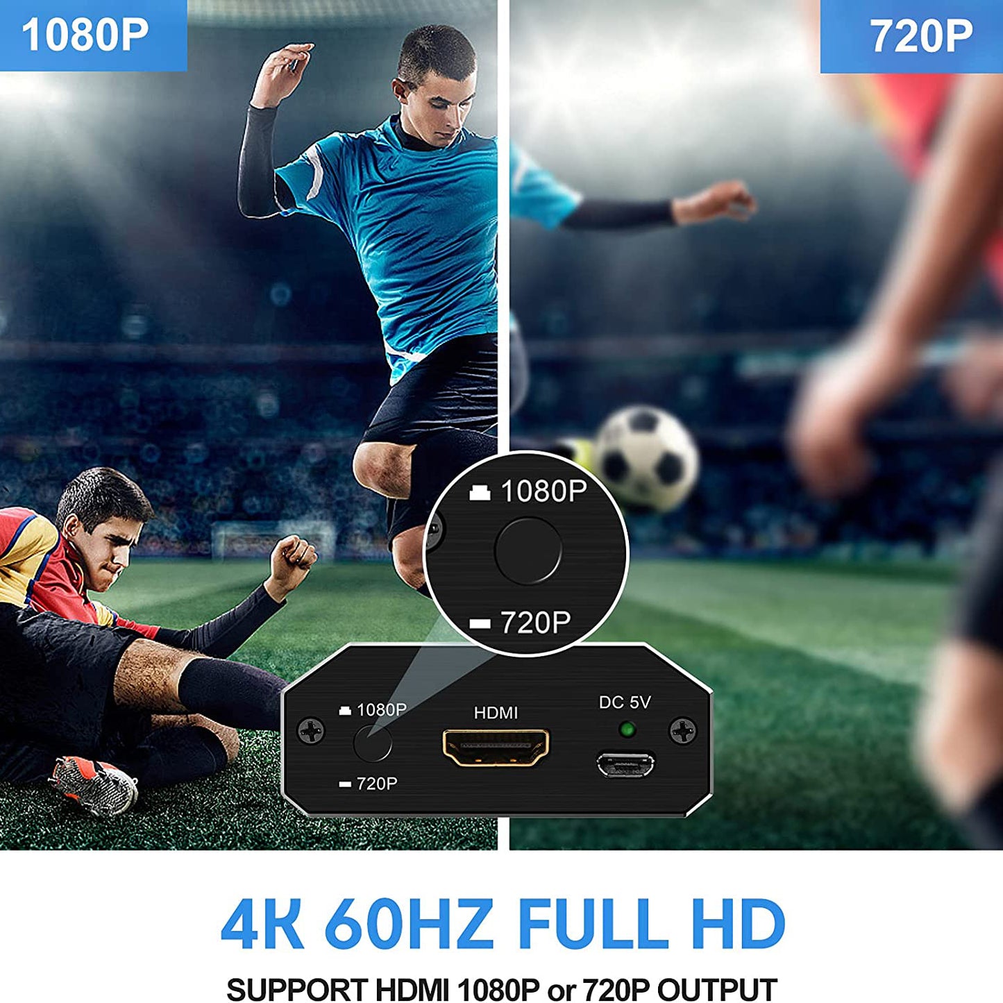 Techole HS310-BK Aluminum Scart to HDMI Converter