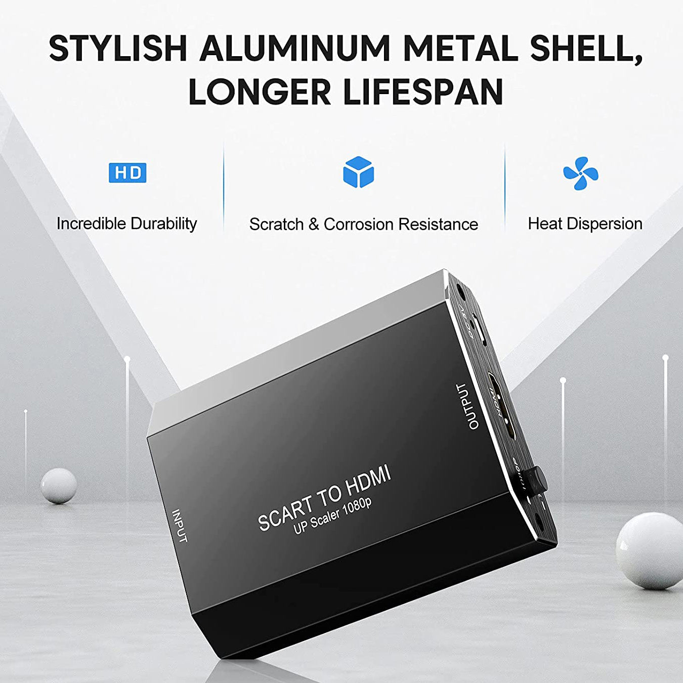 Techole HS310-BK Aluminum Scart to HDMI Converter