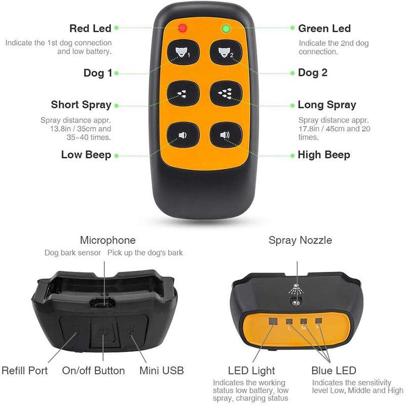 Trainertec SP13 Rechargeable Remote Spray Dog Training Collar - DealsnLots