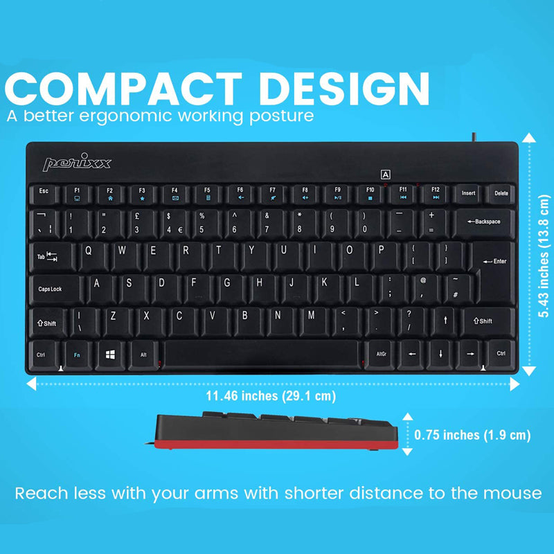 perixx Periboard-422 Wired USB Type C Mini Keyboard