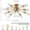 10-Light Ceiling Light Gold Vintage E27 Lamp Sputnik Chandelier Modern Metal Pendant Light