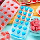 1 Tray Silicone&nbsp;Heart Shaped Pop Up Ice Cube Tray, Cubes Maker Drink Freezer Jelly Mold - Random Color