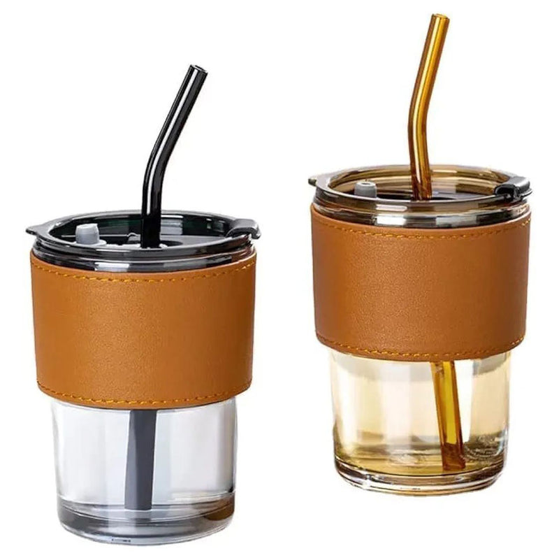 450ML Creative Round Shape Straw Mug Modern Fashion Juice Cup, Straw & Plastic Lid For Soda Iced Coffee Milk Bubble Tea Water - Random Color