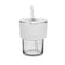 450ML Creative Round Shape Straw Mug Modern Fashion Juice Cup, Straw & Plastic Lid For Soda Iced Coffee Milk Bubble Tea Water - Random Color