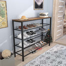 5-Tier Metal Shoe Rack Shelves with Wood Board | PG-USR005A