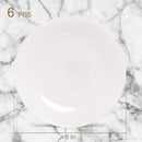 Porcelain 6-Piece Dessert Plate Set, Elegant White Serving Plates