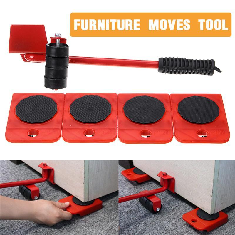 (5 in 1) Heavy Furniture Move Tool Transport Lifter Shifter Moving Kit