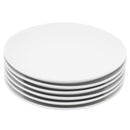 Porcelain 6-Piece Dessert Plate Set, Elegant White Serving Plates