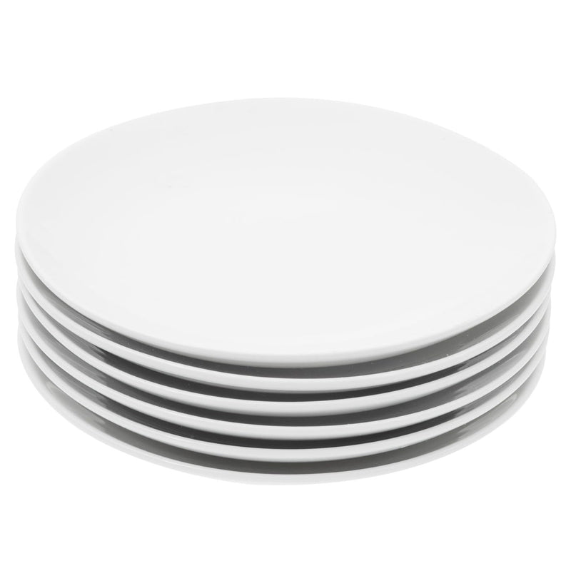 Porcelain 6-Piece Dessert Plate Set, Elegant White Serving Plates