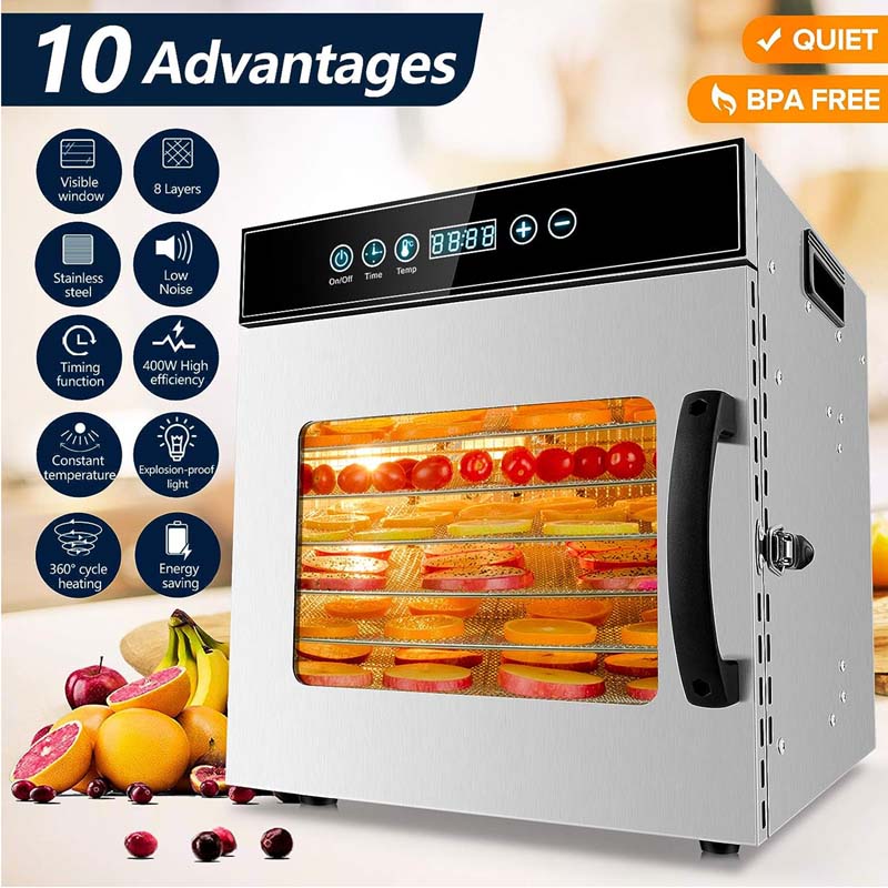 8 Layers Food Dehydrator Food Dryer for Fruit and Jerky with Adjustable Temperature | LT-152