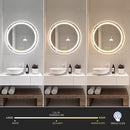 AI-LIGHTING 500mm Round Bathroom LED Mirror 3 LED Light Color Dimmable | ANE022