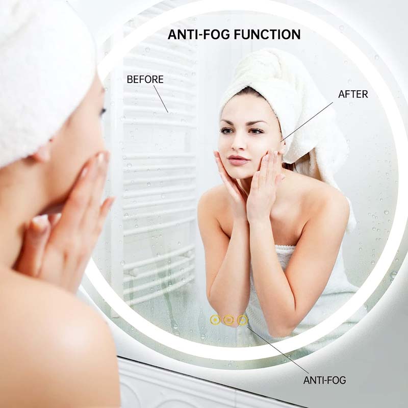 AI-LIGHTING 600mm Round Bathroom LED Mirror Illuminated Backlit 3 LED Light | ANE034