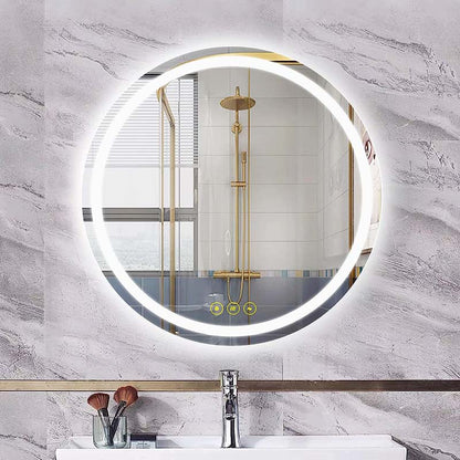 AI-LIGHTING 600mm Round Bathroom LED Mirror Illuminated Backlit 3 LED Light | ANE034