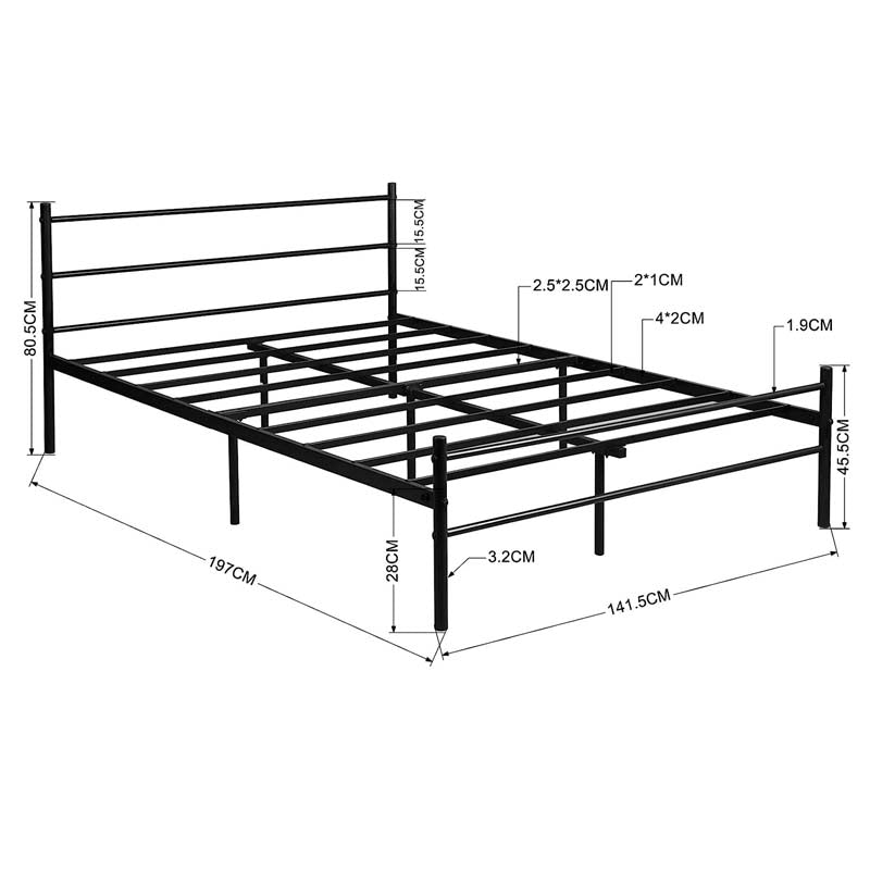 AINGOO Double Bed Metal Frame Primo Double Frosted C | 6905