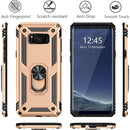 AUPAI Heavy Duty Shockproof Case With Ring Kickstand & Tempered Glass Screen Protector for Galaxy S8 Plus