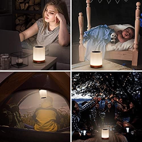 AUXMIR Muti-Colour LED Touch Bedside Table Rechargeable Remote Control Dimmable Night Lamp