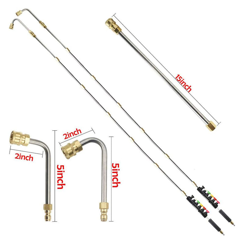 AgiiMan Brass Pressure Washer Extension Wands - 120 Inch Power Washer Gutter Cleaning Tools