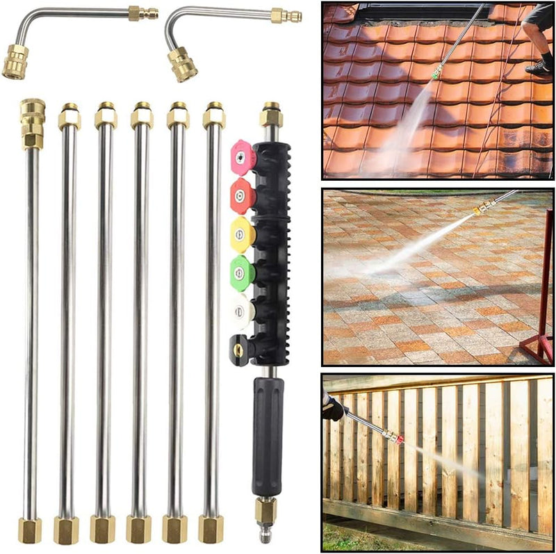 AgiiMan Brass Pressure Washer Extension Wands - 120 Inch Power Washer Gutter Cleaning Tools