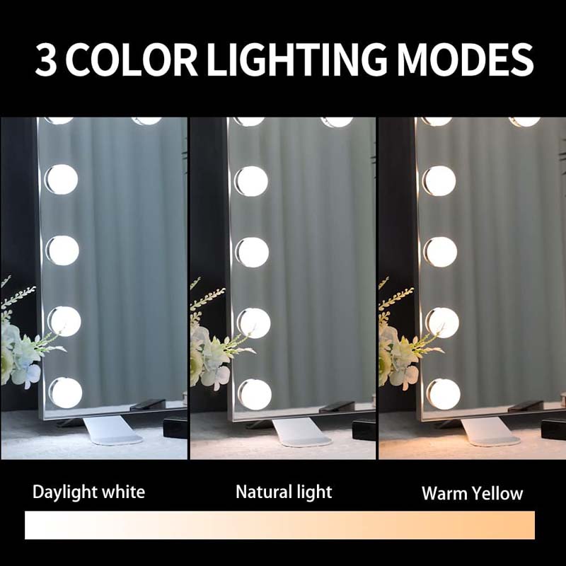 BEAUTME Hollywood Lighted Vanity Mirror with 13 Dimmable LED Bulbs Smart Touch Control Tabletop or Wall-Mounted