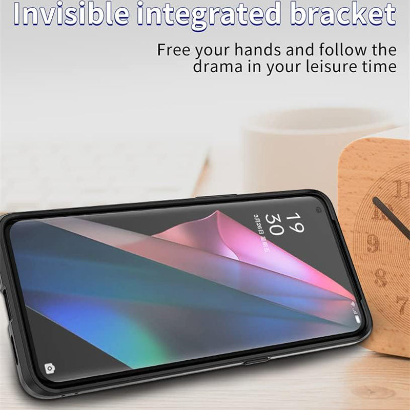 BIBERCAS 2 in 1 PC + TPU Shockproof Protective case with Invisible Holder Phone for for Oppo Reno6 5G
