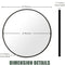 Beauty4U 20" Black Round Mirror for Wall  for Living Room, Vanity, Bedroom