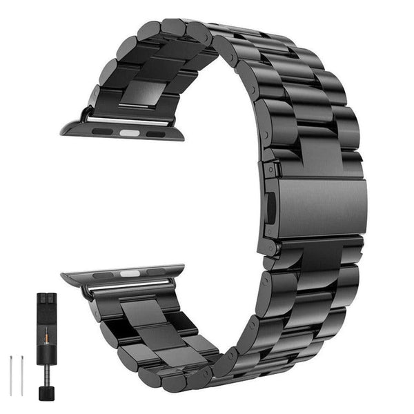Bestig Straight 3 Beads Stainless Steel Apple iWatch Band (38mm)